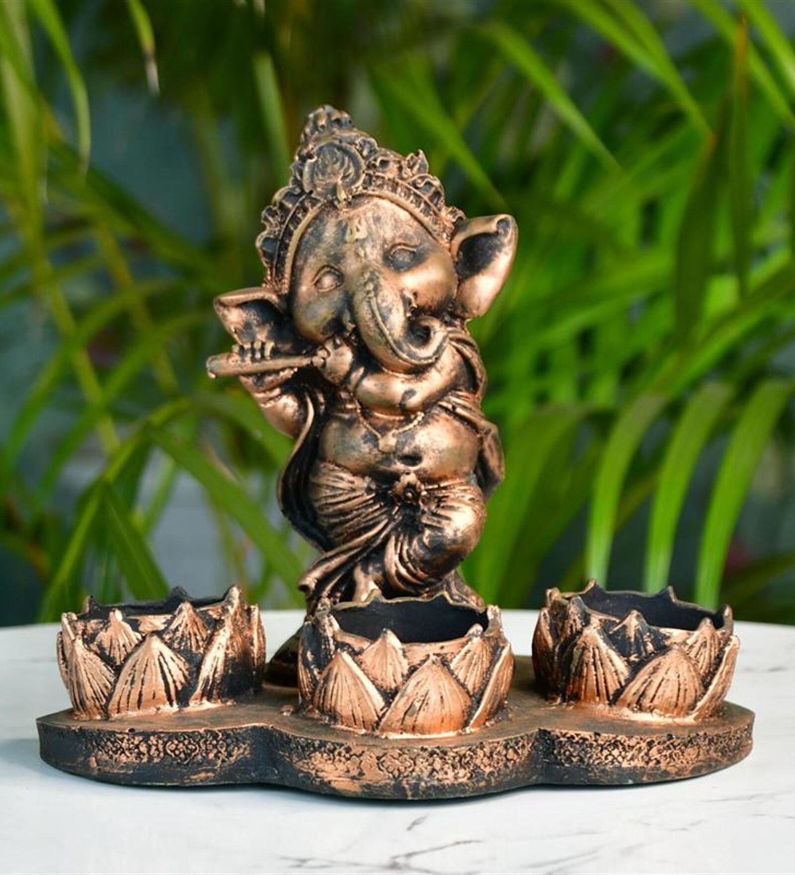 Ganesh Resin Candle Holder and Showpiece