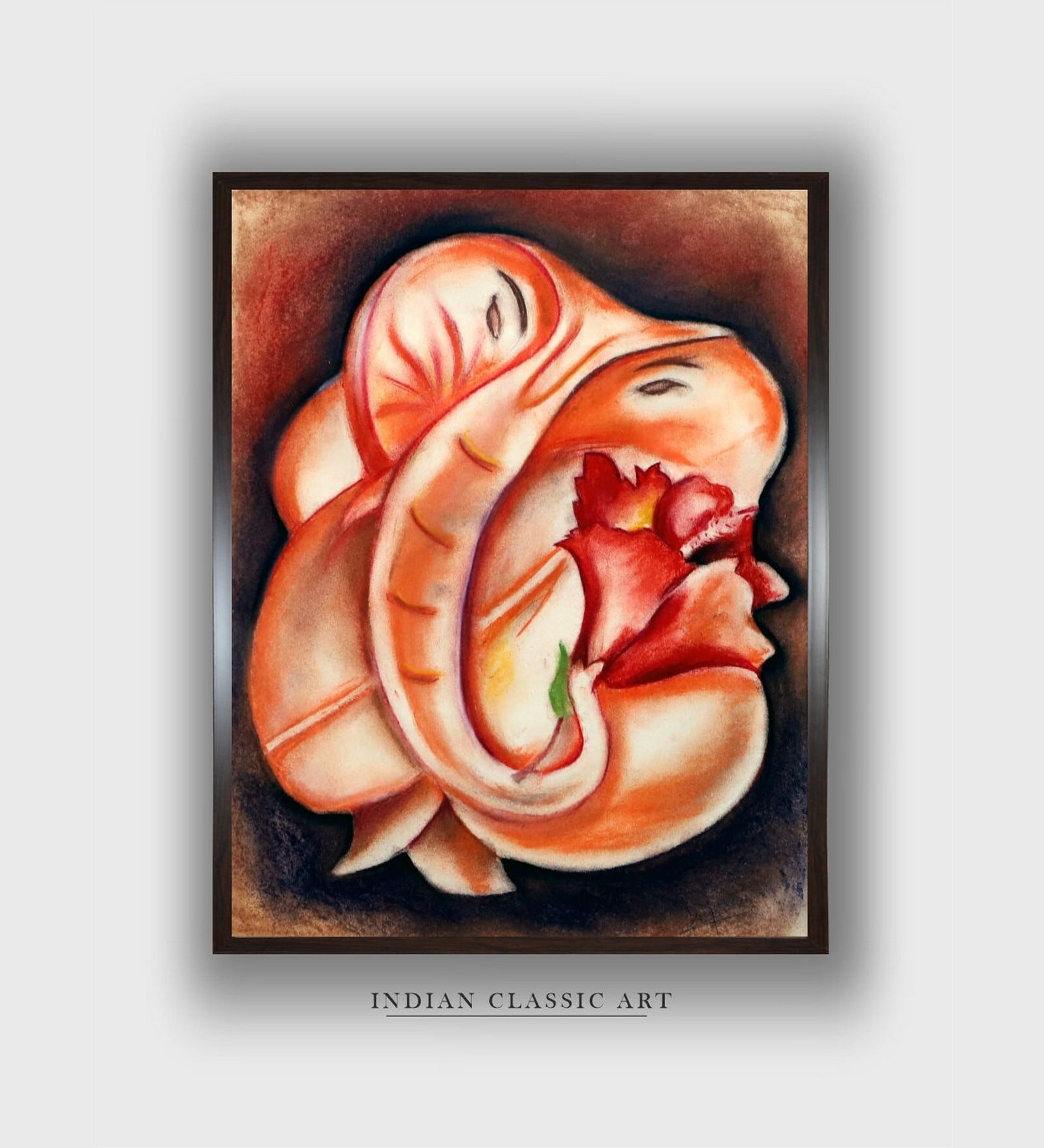 Ganesh Wall Art Canvas Framed Wall Painting