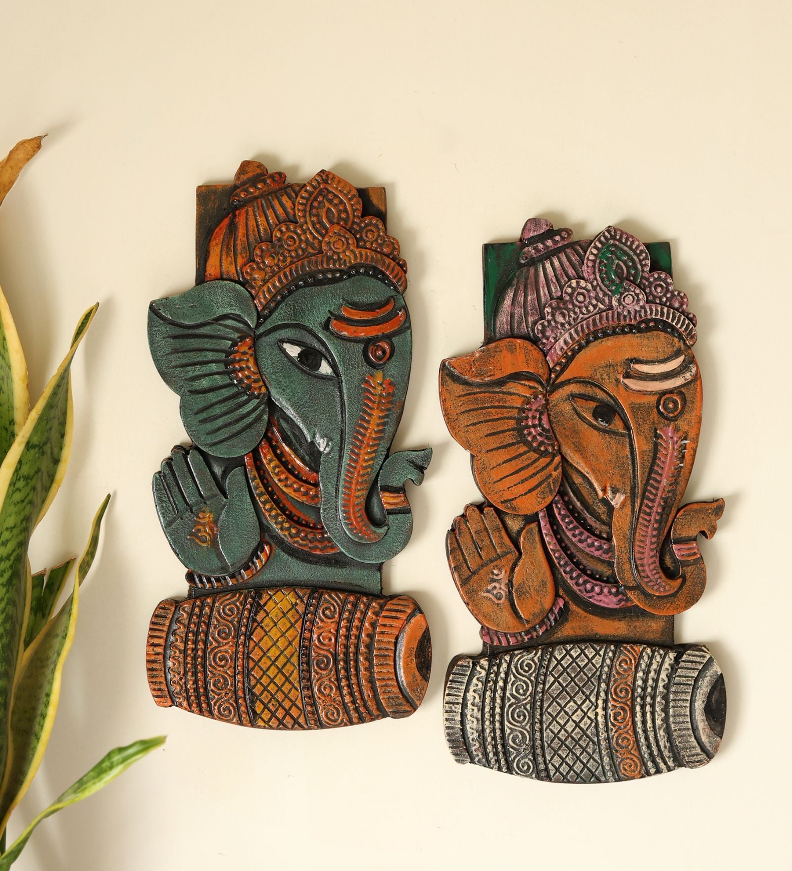 Ganesh Wooden Fiber Wall Art