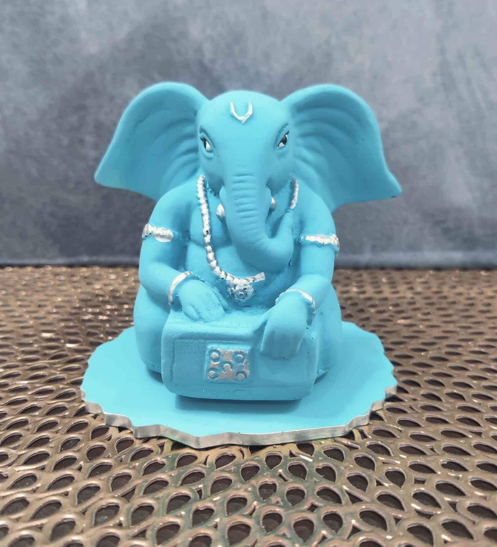 Ganesha Blue Polyresin Ganesha Idol