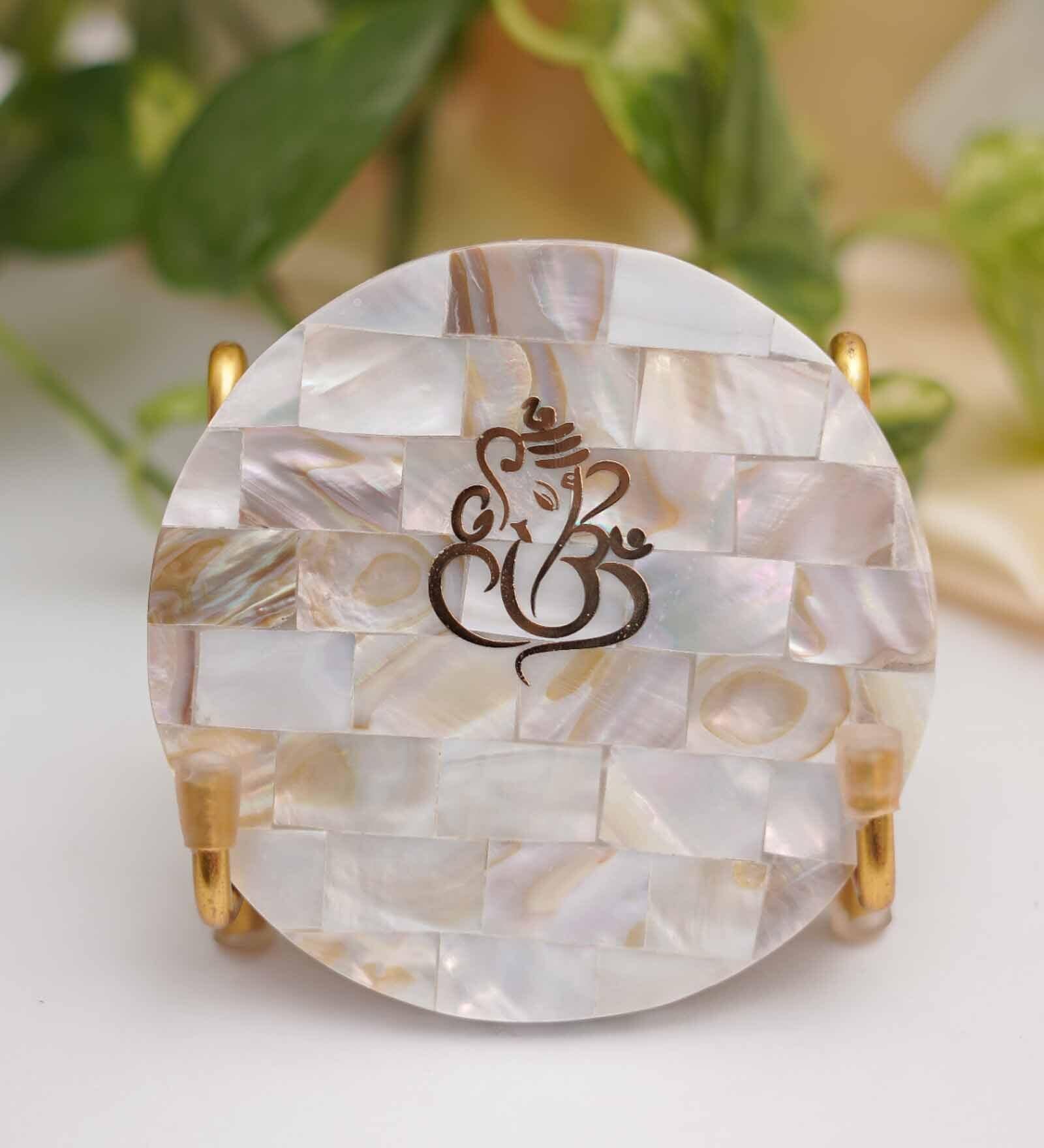 Ganesha Metal Holder with Mother of Pearl
