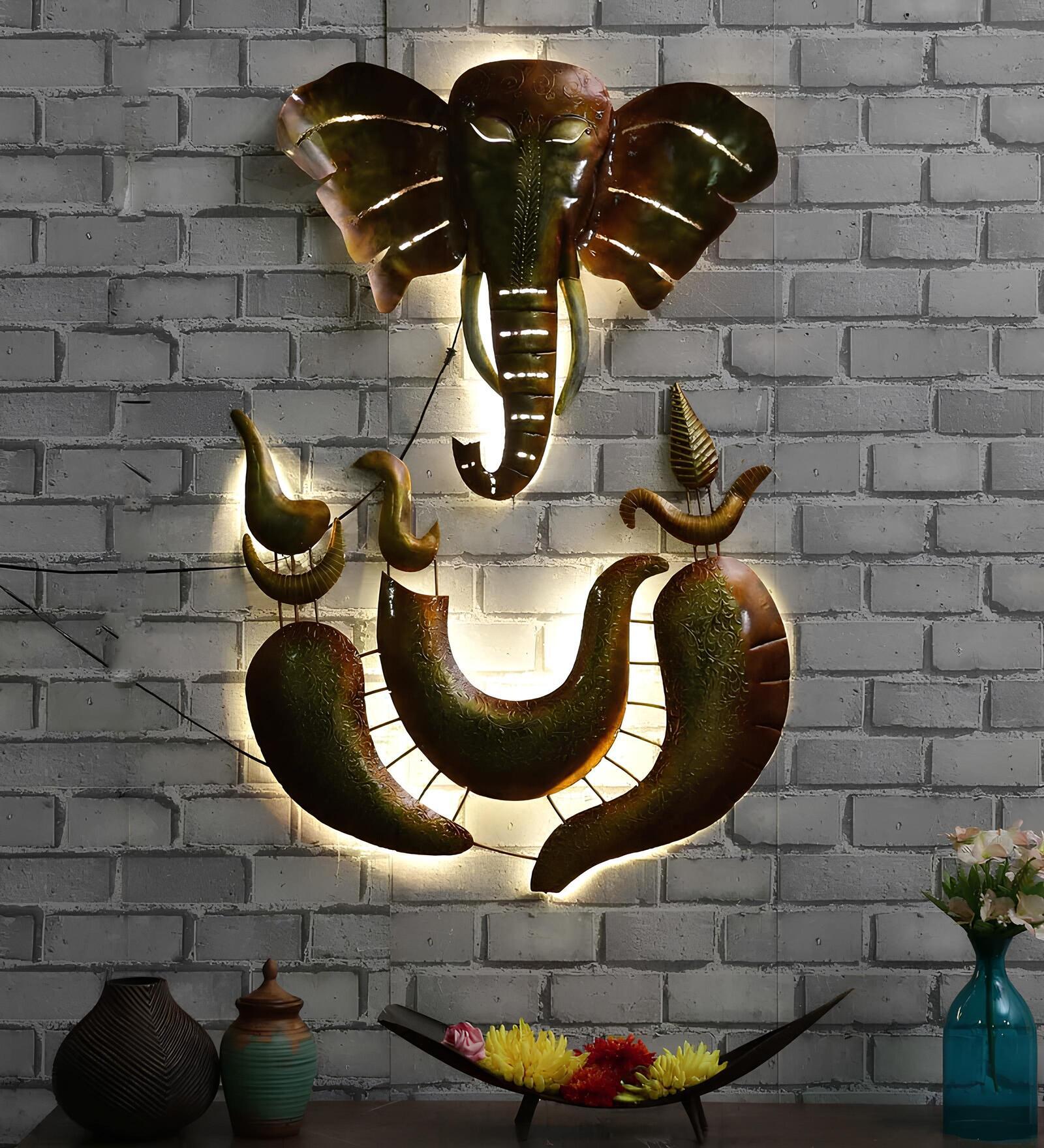 Buy Ganesha Multicolour Metal Wall Art at 10 OFF by Art House Pepperfry