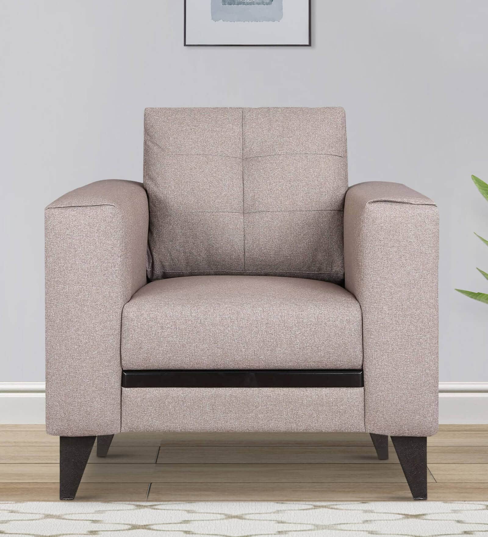 Garcia Fabric 1 Seater Sofa in Brown Colour