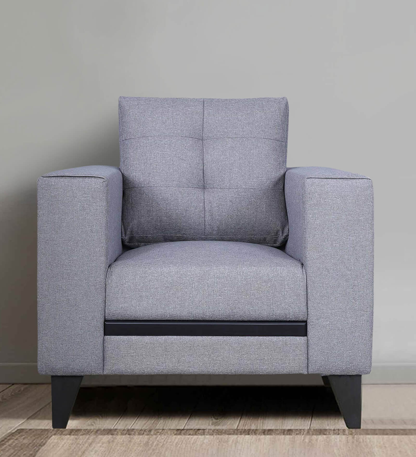 Garcia Fabric 1 Seater Sofa in Grey Colour