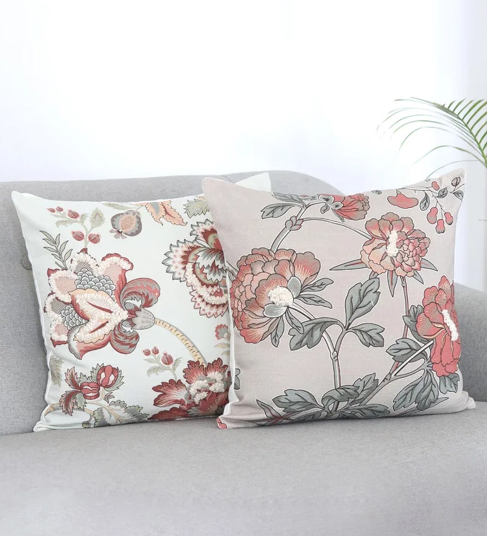 Garden Fantasy Floral Throw Cushion Covers (18x18)