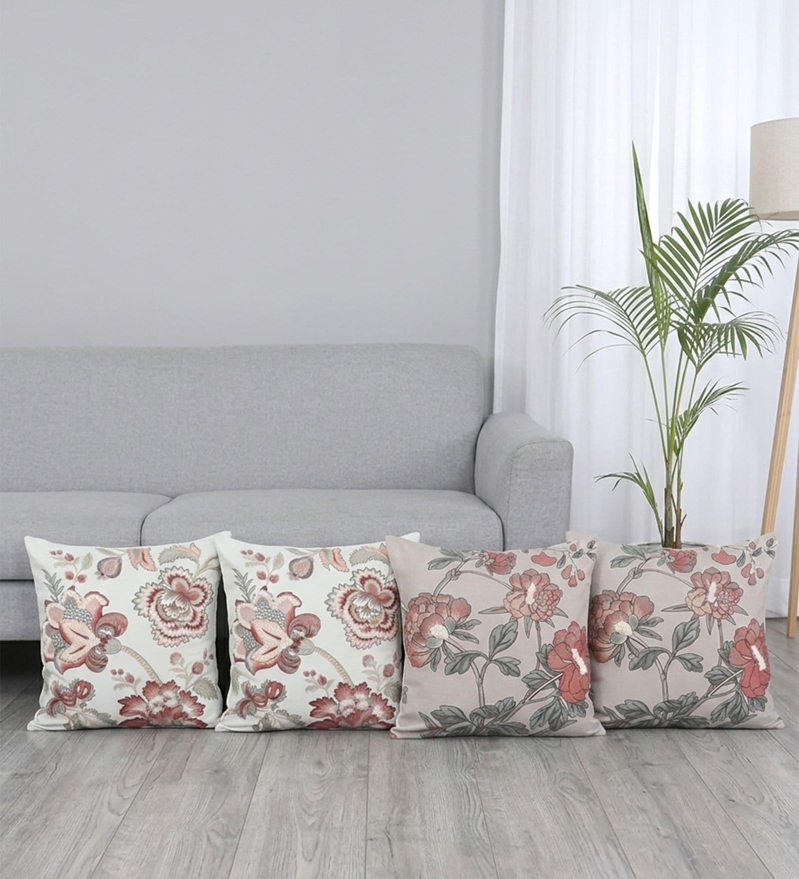 Garden Fantasy Floral Throw Cushion Covers (18x18)