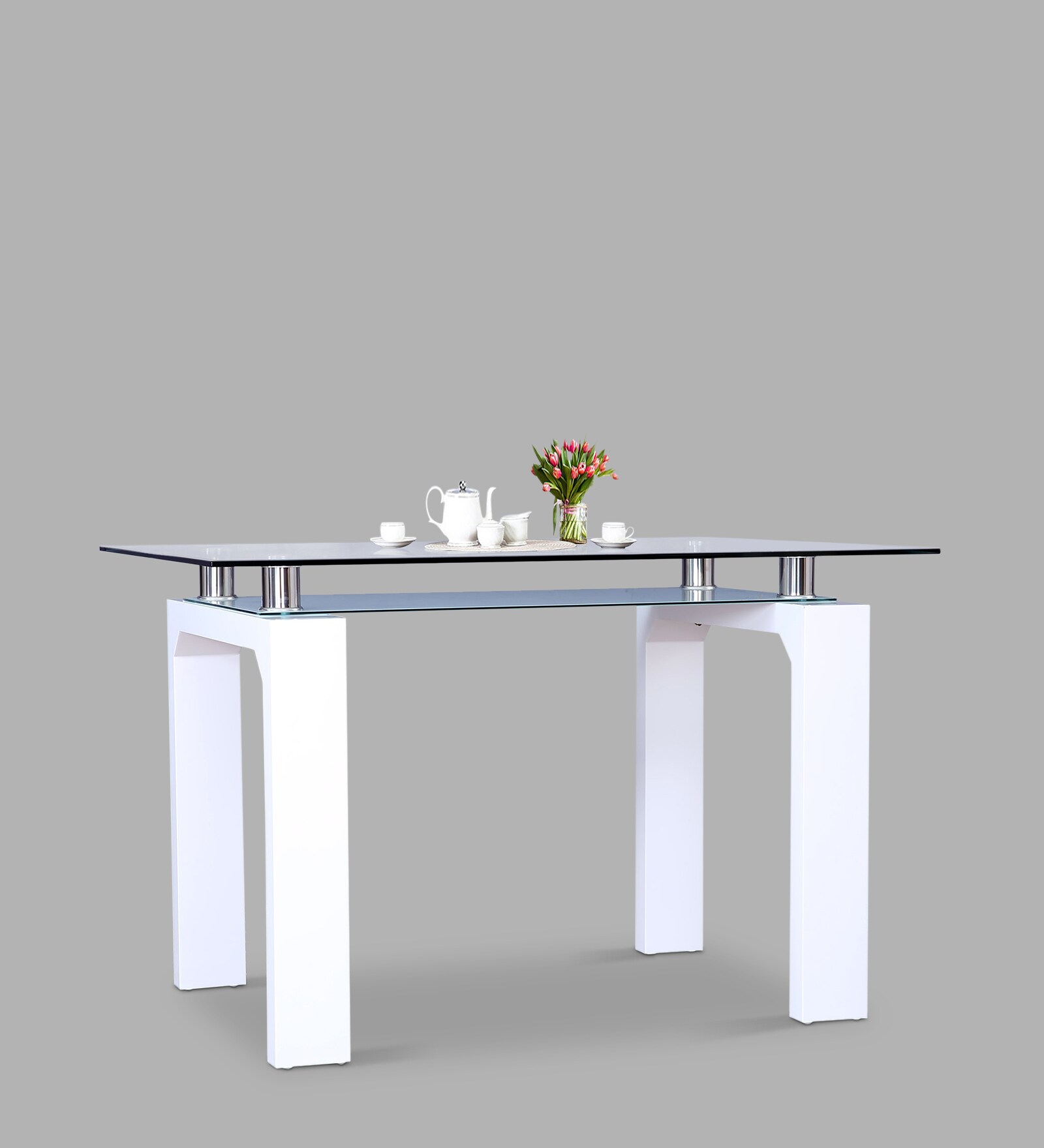 Garfield 4 Seater Dining Table in White Colour