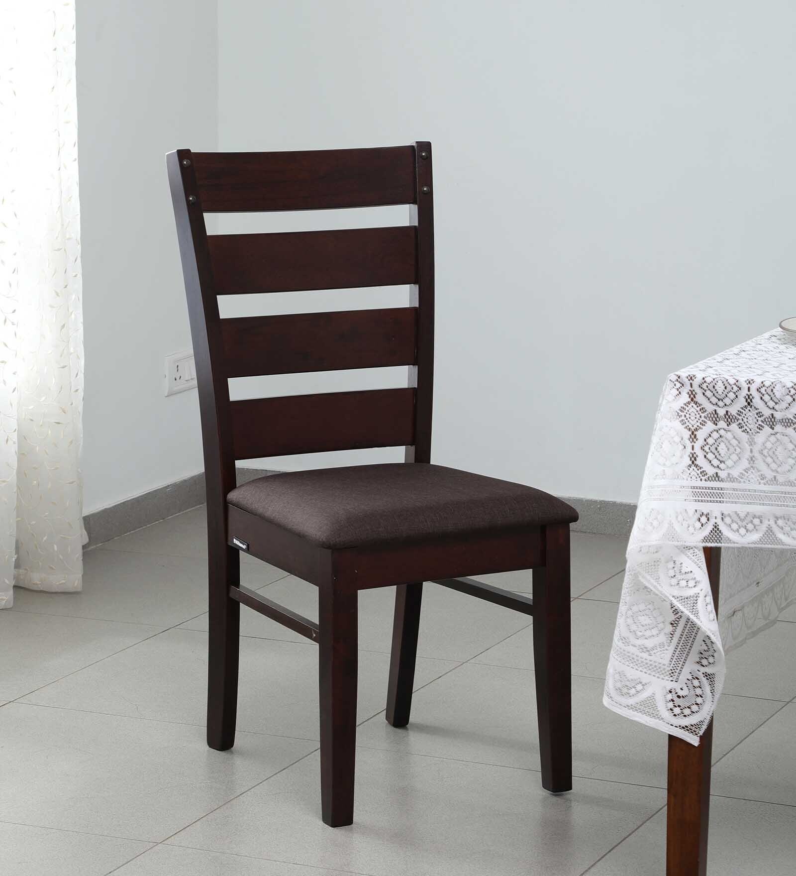 Garnet Solid Wood Dining Chair In Wenge Colour