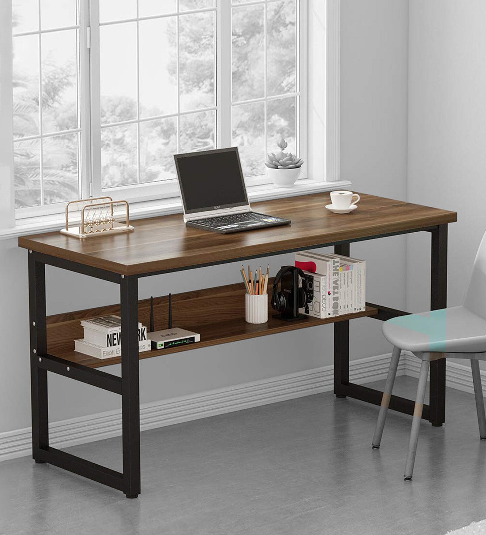 Gayle (Medium) Metal Writing Table in Natural Colour