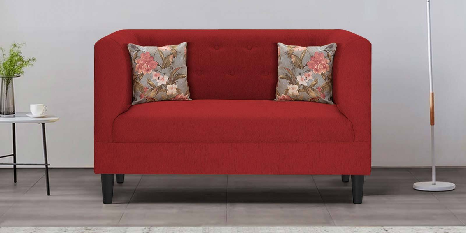 Garnet Fabric 2 Seater Sofa In Red Colour