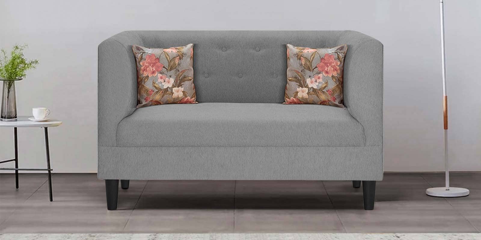Garnet Fabric 2 Seater Sofa In Royal Grey Colour Garnet Fabric 2 Seater Sofa In Royal Grey Colour