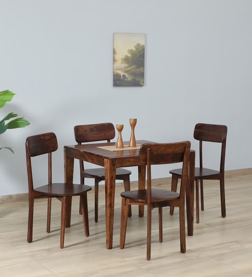 Gabriella Sheesham Wood 4 Seater Dining Set In Provincial Teak Finish