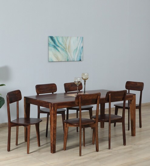 Gabriella Sheesham Wood 6 Seater Dining Set In Provincial Teak Finish