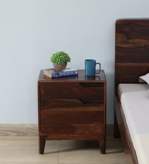 Gabriella Sheesham Wood Bedside Table In Provincial Teak Finish With Drawer