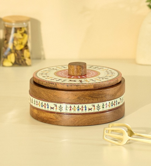 Gatha Roti Box | Wooden Casserole Chapati Box