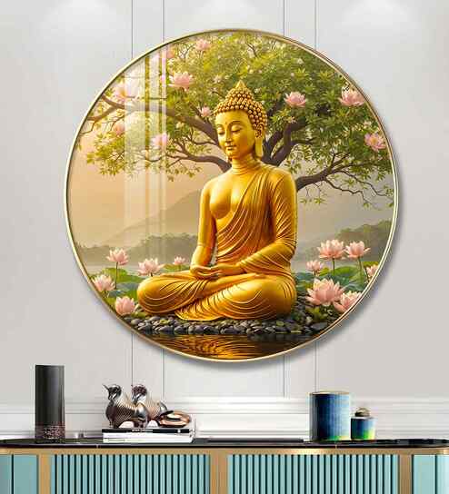 Gautama Buddha Acrylic Round Wall Art