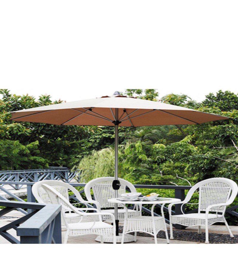 Buy Garden 8 Ft Center Umbrella In Beige Fabric By Gebe Online Canopies Umbrellas Outdoor Furniture Furniture Pepperfry Product