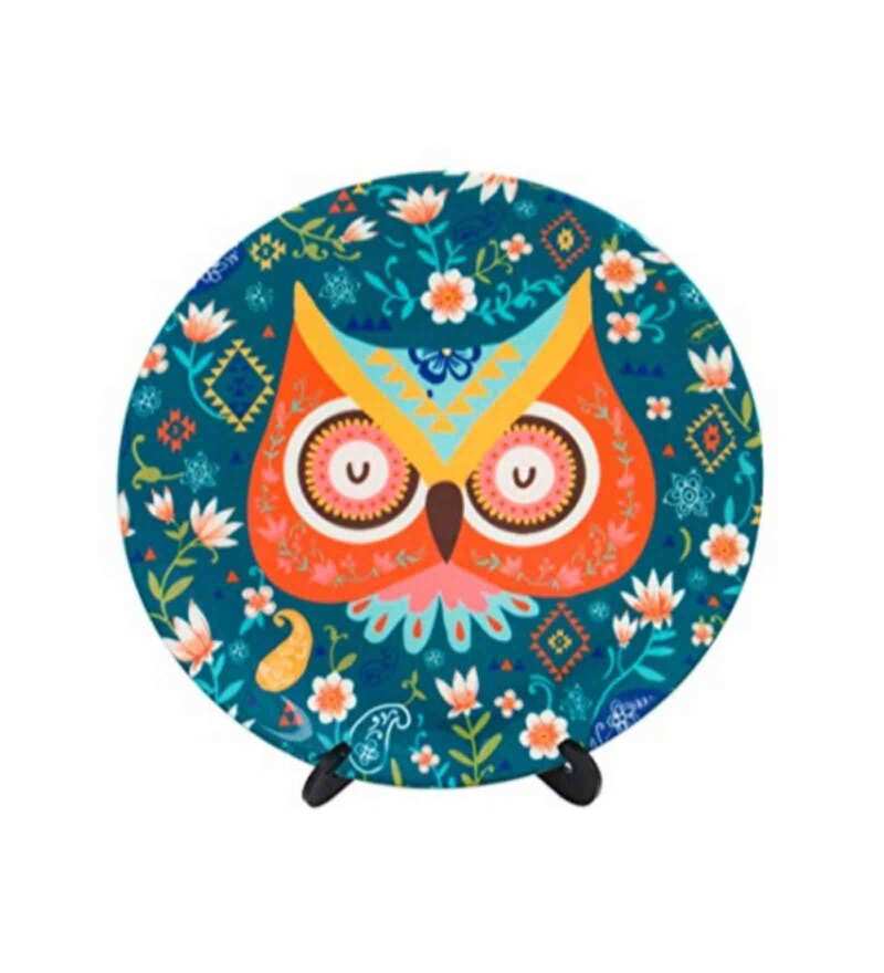 Buy Garden Owl Bone China Wall Plate By Chumbak Online Wall Plates