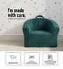 Gabriel Puffy Organic Kids Lounge Chair In Olive Green Colour
