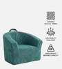 Gabriel Puffy Organic Kids Lounge Chair In Olive Green Colour