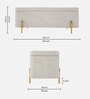 Gabriel Velvet Bench In Ivory Colour With Storage