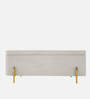 Gabriel Velvet Bench In Ivory Colour With Storage