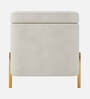 Gabriel Velvet Bench In Ivory Colour With Storage