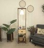 Gabrielle Wooden Shelf Floor Lamp with Jute Shade & Brown Base
