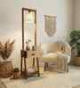 Gabrielle Wooden Shelf Floor Lamp with Jute Shade & Brown Base