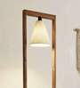 Gabrielle Wooden Shelf Floor Lamp with Jute Shade & Brown Base