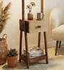 Gabrielle Wooden Shelf Floor Lamp with Jute Shade & Brown Base