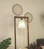 Gabrielle Wooden Shelf Floor Lamp with Jute Shade & Brown Base