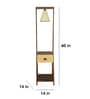 Gabrielle Wooden Shelf Floor Lamp with Jute Shade & Brown Base