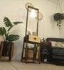 Gabrielle Wooden Shelf Floor Lamp with Jute Shade & Brown Base