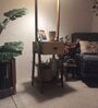 Gabrielle Wooden Shelf Floor Lamp with Jute Shade & Brown Base