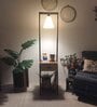Gabrielle Wooden Shelf Floor Lamp with Jute Shade & Brown Base