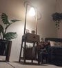 Gabrielle Wooden Shelf Floor Lamp with Jute Shade & Brown Base