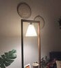 Gabrielle Wooden Shelf Floor Lamp with Jute Shade & Brown Base