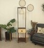 Gabrielle Wooden Shelf Floor Lamp with Jute Shade & Brown Base