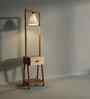 Gabrielle Wooden Shelf Floor Lamp with Jute Shade & Brown Base