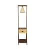 Gabrielle Wooden Shelf Floor Lamp with Jute Shade & Brown Base