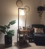 Gabrielle Wooden Shelf Floor Lamp with Jute Shade & Brown Base