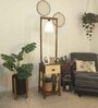 Gabrielle Wooden Shelf Floor Lamp with Jute Shade & Brown Base