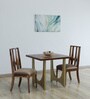Gafieira Sheesham Wood 2 Seater Dining Set In Scratch Resistant Rustic Teak Finish
