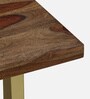 Gafieira Sheesham Wood 2 Seater Dining Set In Scratch Resistant Rustic Teak Finish