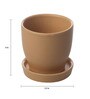 Beige Cermaic Glazed Table Top Planter
