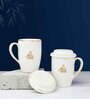 Gaj Gold rim 2 Mugs & 2 Coaster Set of 4