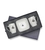 Gaj Platinum rim 2 Mugs & 2 Square bowl (curved shape) Set of 4