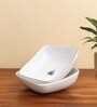 Gaj Platinum rim 2 Mugs & 2 Square bowl (curved shape) Set of 4
