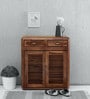 Gala Solid Wood Shoe Cabinet in Rustic Teak Finish